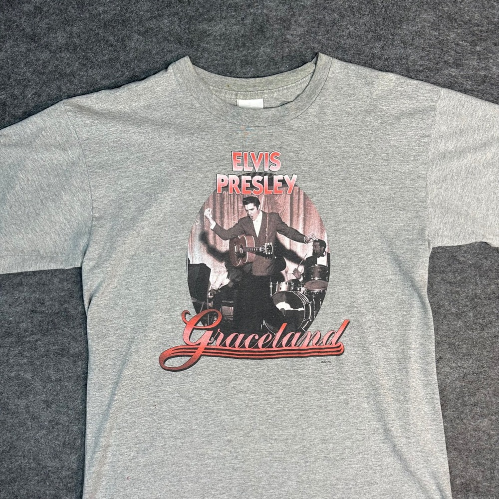 Vintage Single Stitch 90s Graceland Elvis T-Shirt Tee RARE Large USA‎ 90s